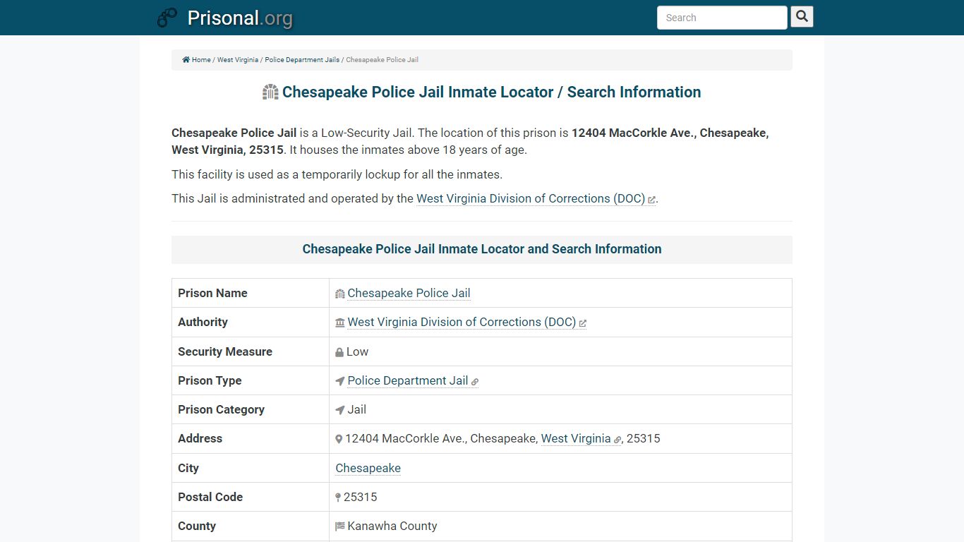Chesapeake Police Jail-Inmate Locator/Search Info, Phone ...